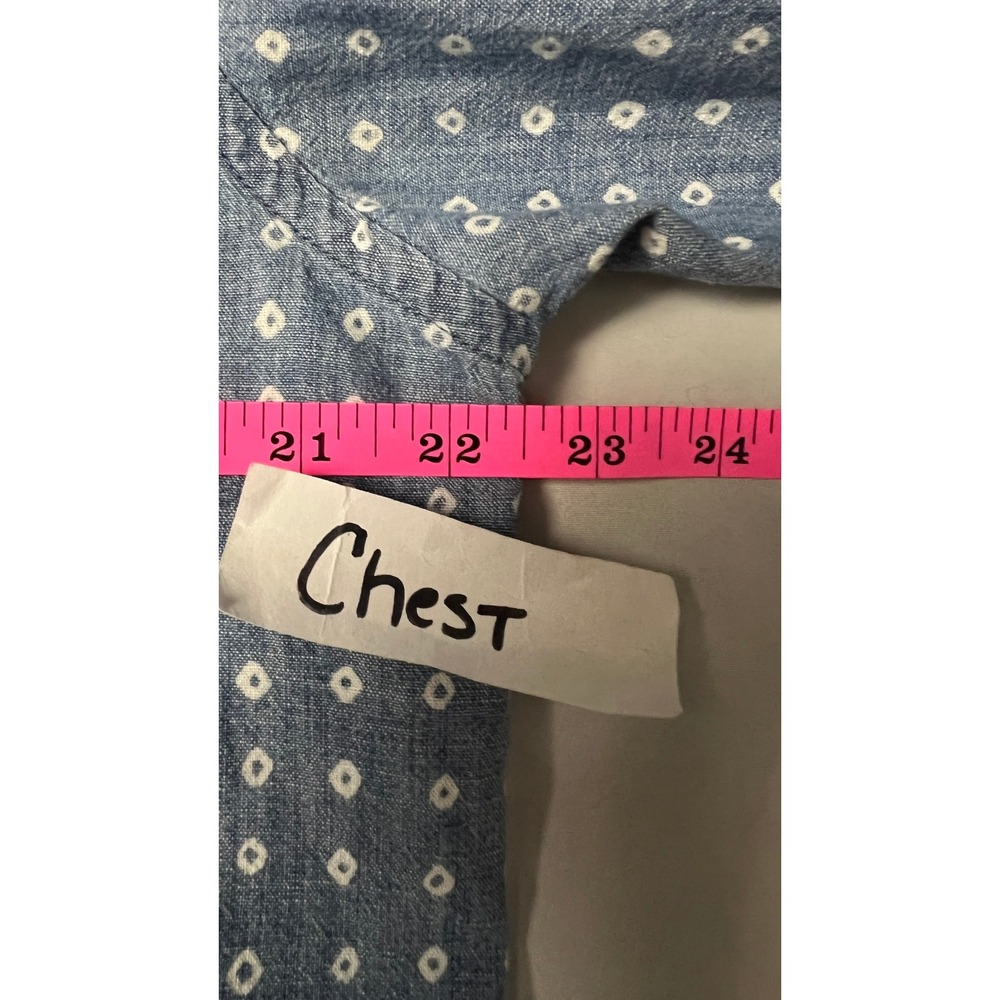 Old Navy Mens Relaxed Fit Short Sleeve Button Down Shirt Blue Geo Diamond Large - Picture 7 of 10